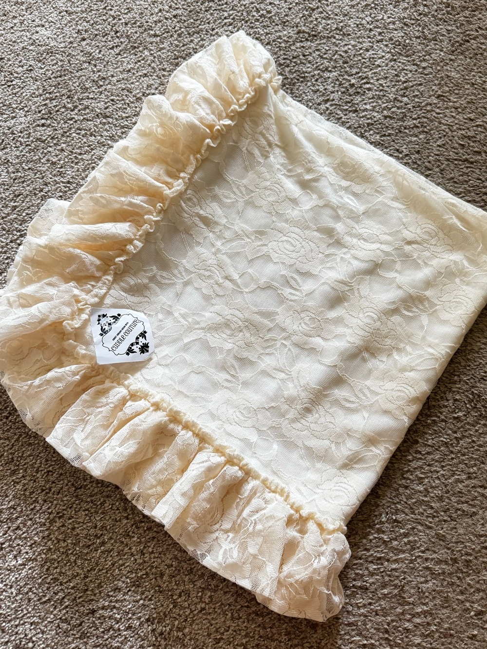 Cuddle Couture Lace Receiving Blanket